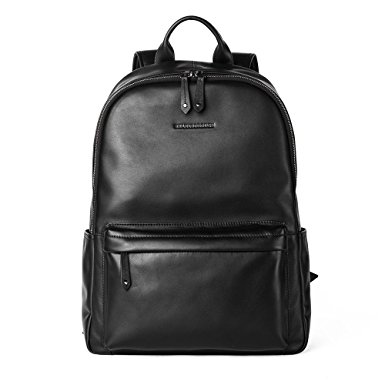 Sharkborough Men's Backpack Genuine Leather Travel Bag Extra Capacity ...